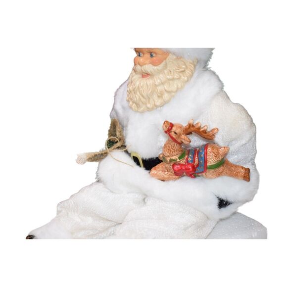 Christmas Santa Porcelain Face, Boots and Reindeer (Shelf Sitter) 26 " Open Box - Picture 3 of 11